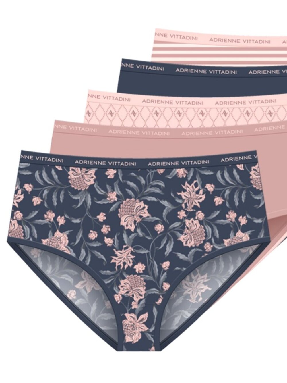 Adrienne Vittadini Women's Brushed Microfiber Brief Panties, 5-Pack
